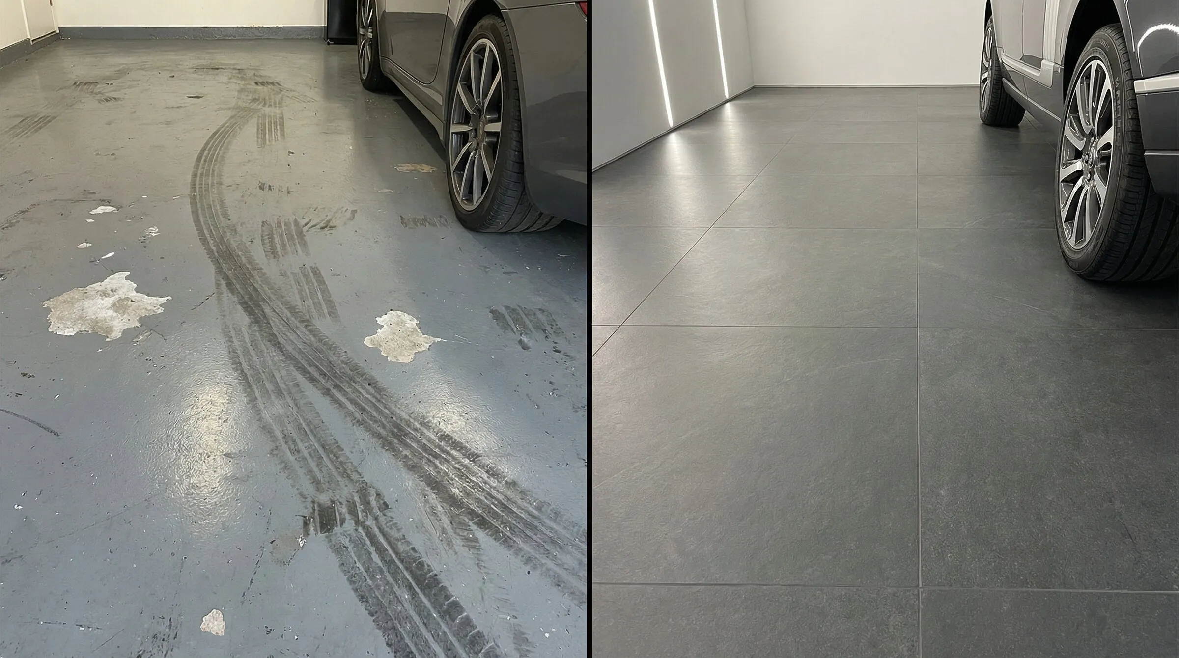 豪車車庫的地面首選：為何環氧樹脂(Epoxy)常剝落，大板磚卻能承重？